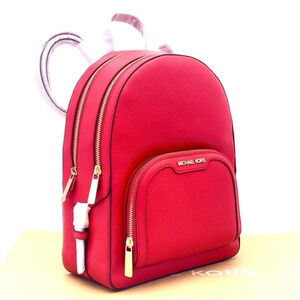 Michael Kors Jaycee Medium Backpack Red/Gold (NWT)